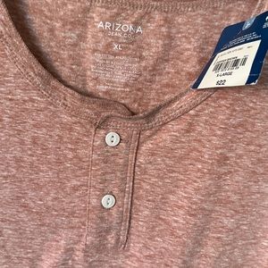 NWT Arizona Jean Co Short Sleeve 2 Button Henley Shirt Size XL